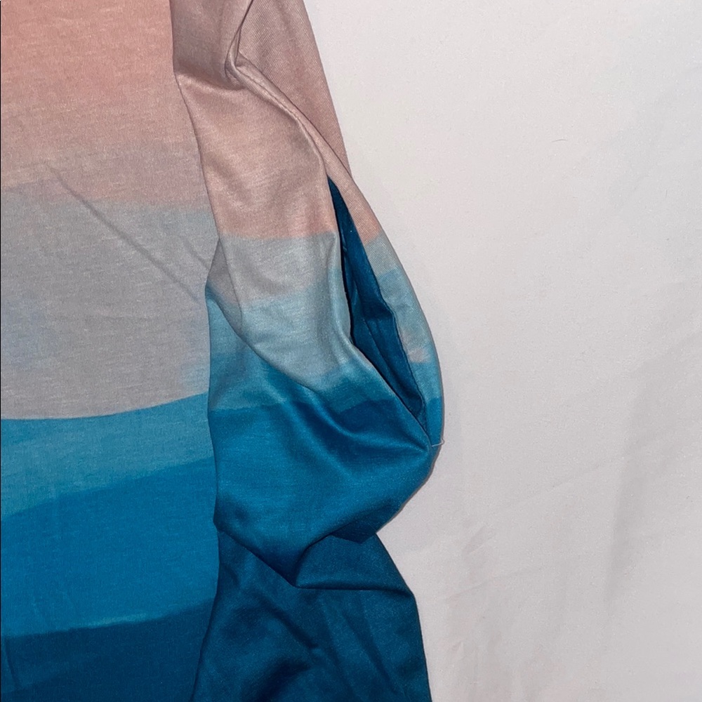 Pink and Blue Gradient Spaghetti Strap Slip Dress - Picture 9 of 11